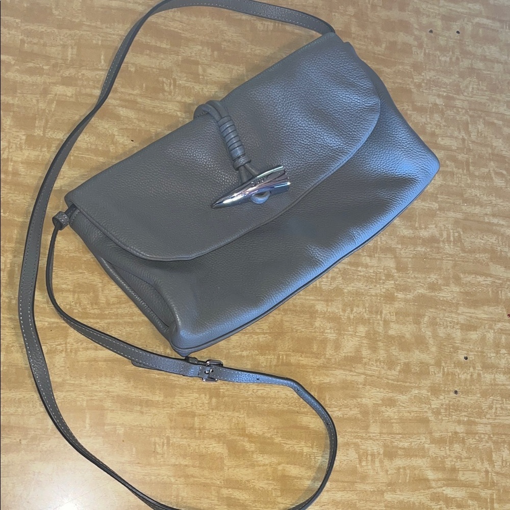 DKNY Charcoal Leather Gray Clutch / Crossbody Bag 2017